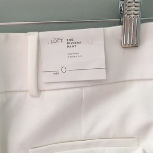 Ann Taylor Loft cropped white pants